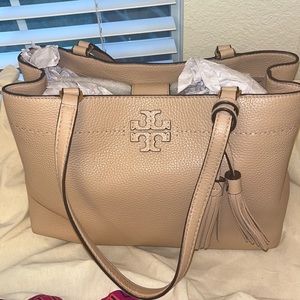 Authentic Tory Burch purse: McGraw Triple Compartment: Devon Sand